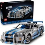 LEGO Technic 2 Fast 2 Furious Nissan Skyline GT-R (R34) Car - DIY Kit and Building Set for Adults - Collectible Model Street Racer with Drift Function - Gift for Car Enthusiasts and Movie Fans - 42210