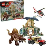 LEGO Jurassic World Spinosaurus & Quetzalcoatlus Air Mission - Dinosaur Toy for Kids - Pretend Play Building Toy with Dinosaur Figurines for Girls and Boys