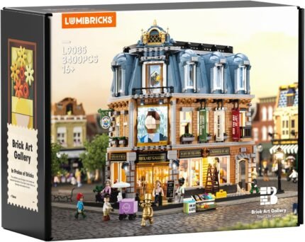 JMBricklayer Medieval Library House Building Set for Adults, Ideas House Model Toy Construction Set with LED Lights, European Bookstore Collection or Home Office Decor, Gift for Adult 30127